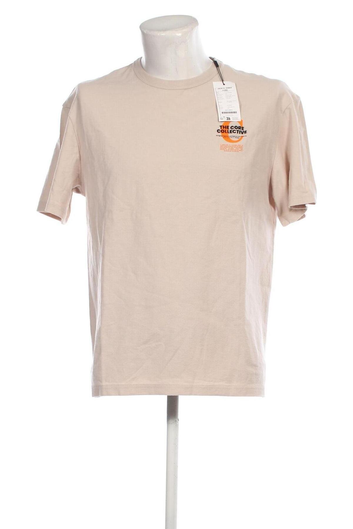 Herren T-Shirt Jack & Jones, Größe L, Farbe Beige, Preis € 21,65