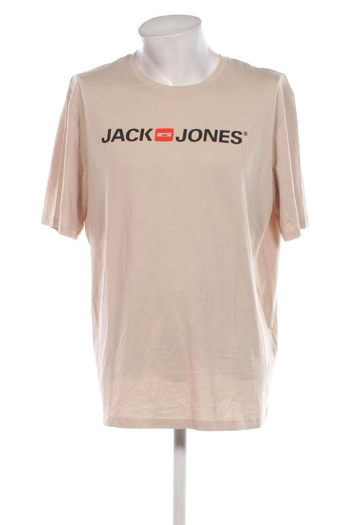 Ανδρικό t-shirt Jack & Jones, Μέγεθος XXL, Χρώμα  Μπέζ, Τιμή 21,65 €