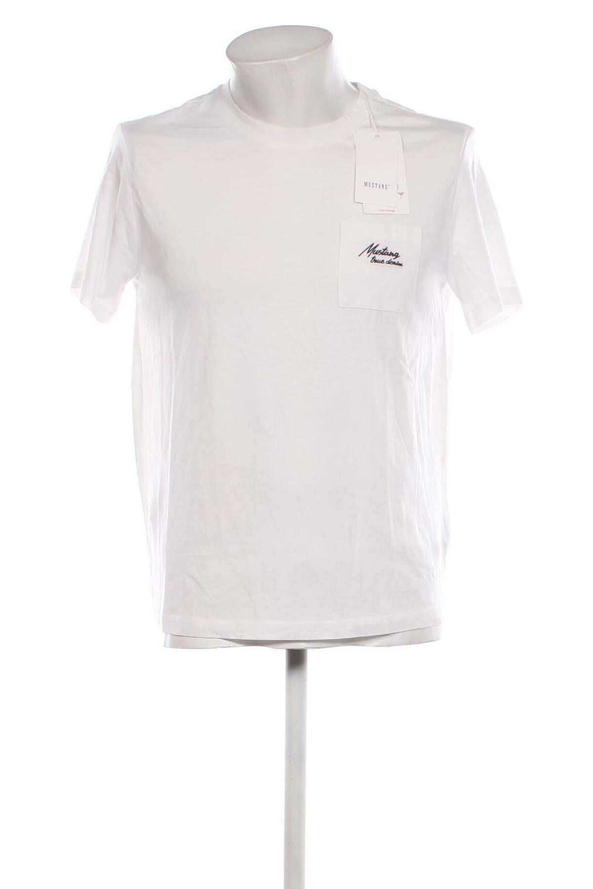 Herren T-Shirt Mustang, Größe M, Farbe Weiß, Preis € 15,98