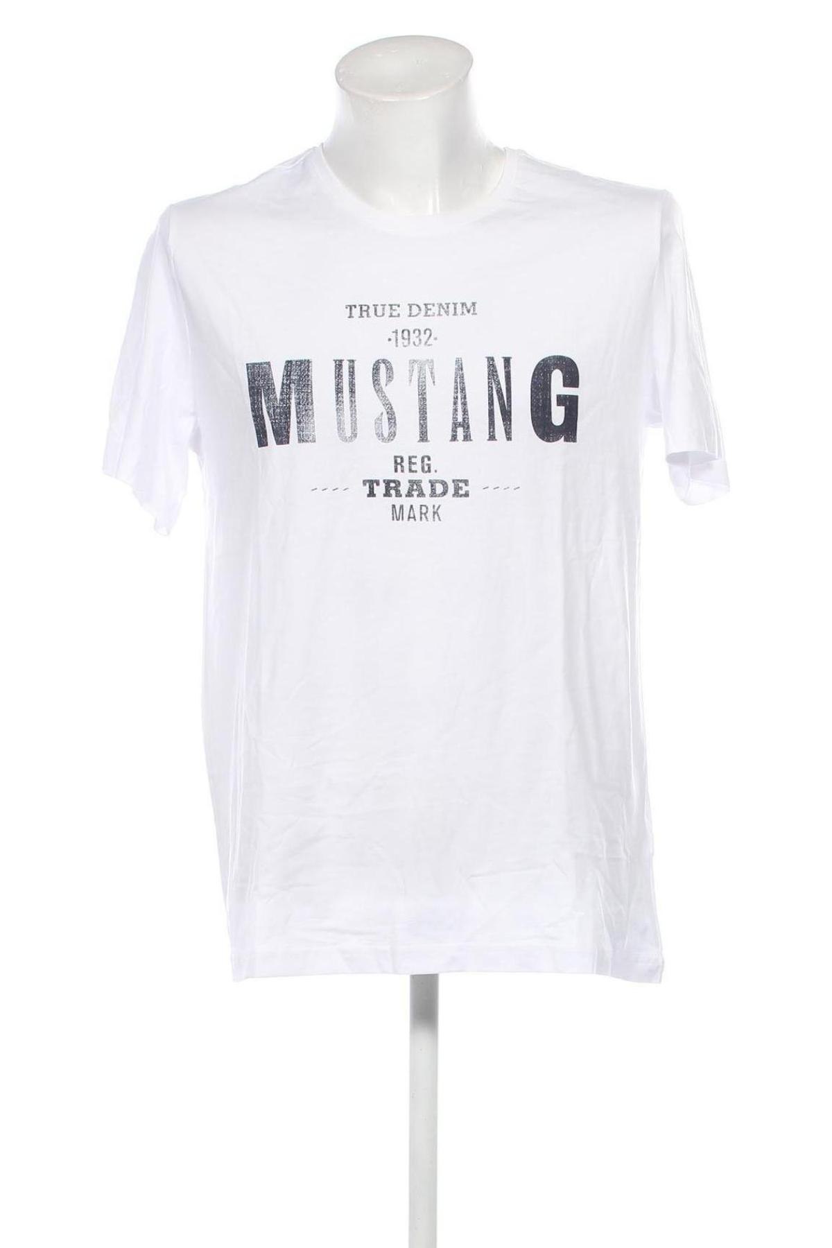 Tricou de bărbați Mustang, Mărime L, Culoare Alb, Preț 101,97 Lei