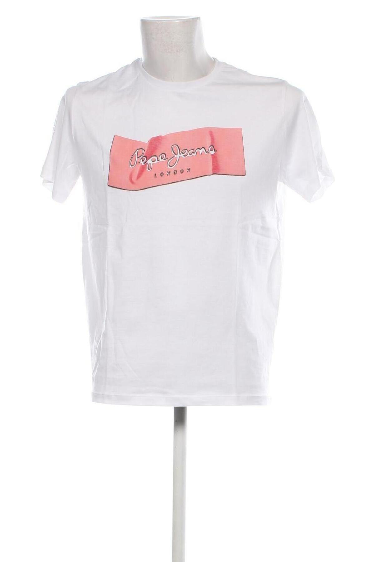 Herren T-Shirt Pepe Jeans, Größe M, Farbe Weiß, Preis 27,43 €