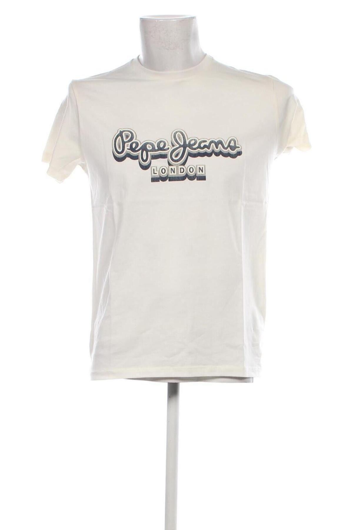 Herren T-Shirt Pepe Jeans, Größe S, Farbe Ecru, Preis 25,98 €