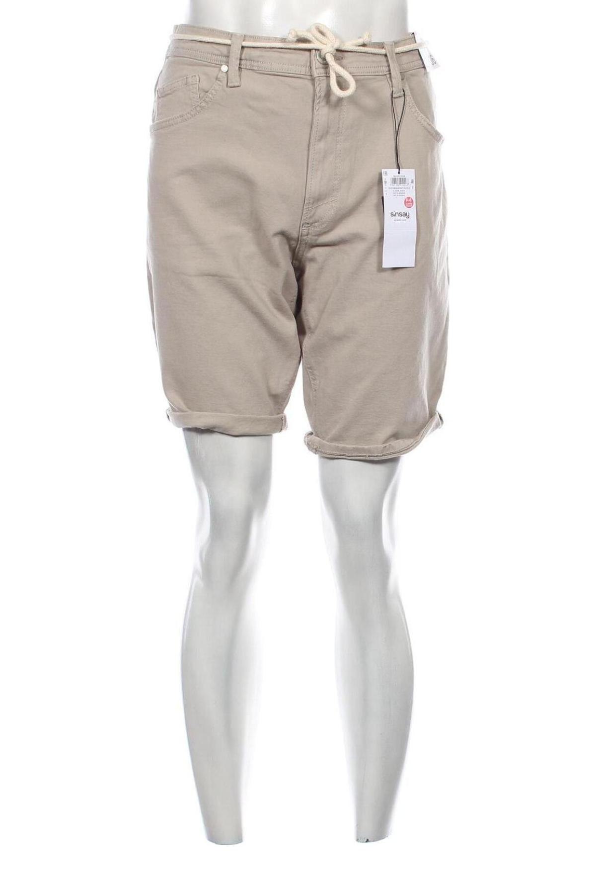 Ανδρικό κοντό παντελόνι Sinsay, Μέγεθος L, Χρώμα  Μπέζ, Τιμή 13,91 €