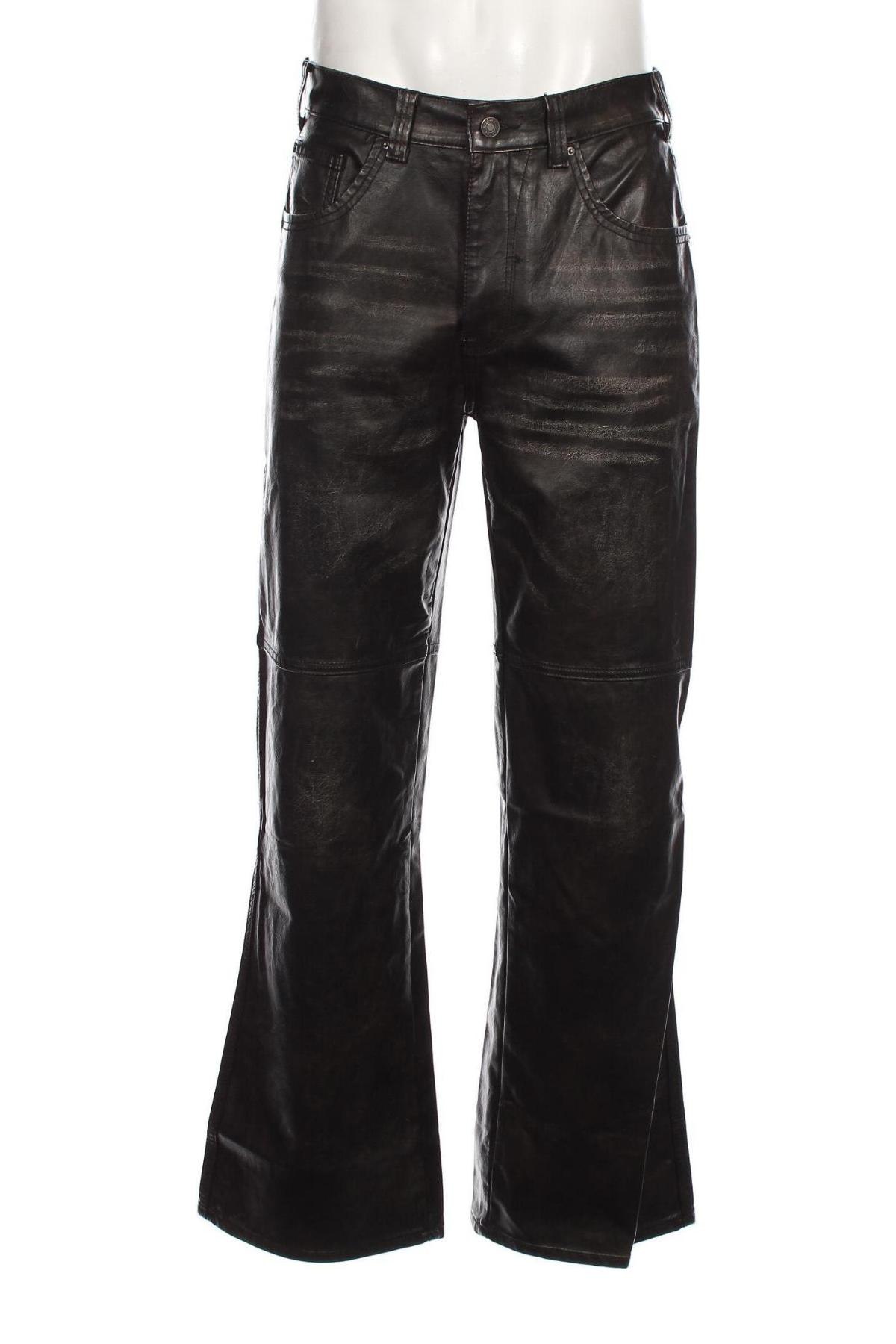 Мъжки кожен панталон Jaded London, Размер M, Цвят Черен, Цена 64,25 лв.