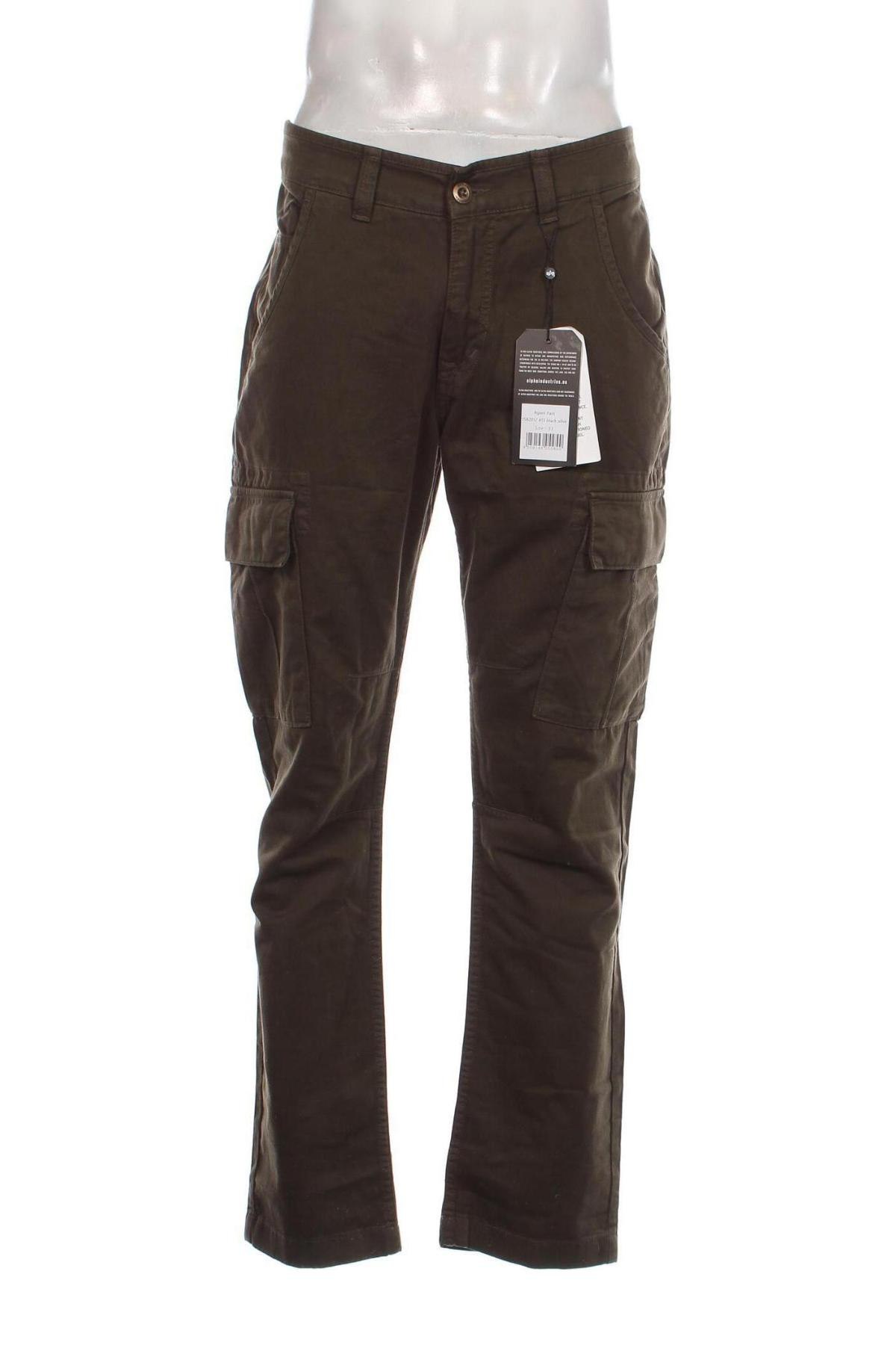 Pantaloni de bărbați Alpha Industries, Mărime M, Culoare Verde, Preț 460,53 Lei
