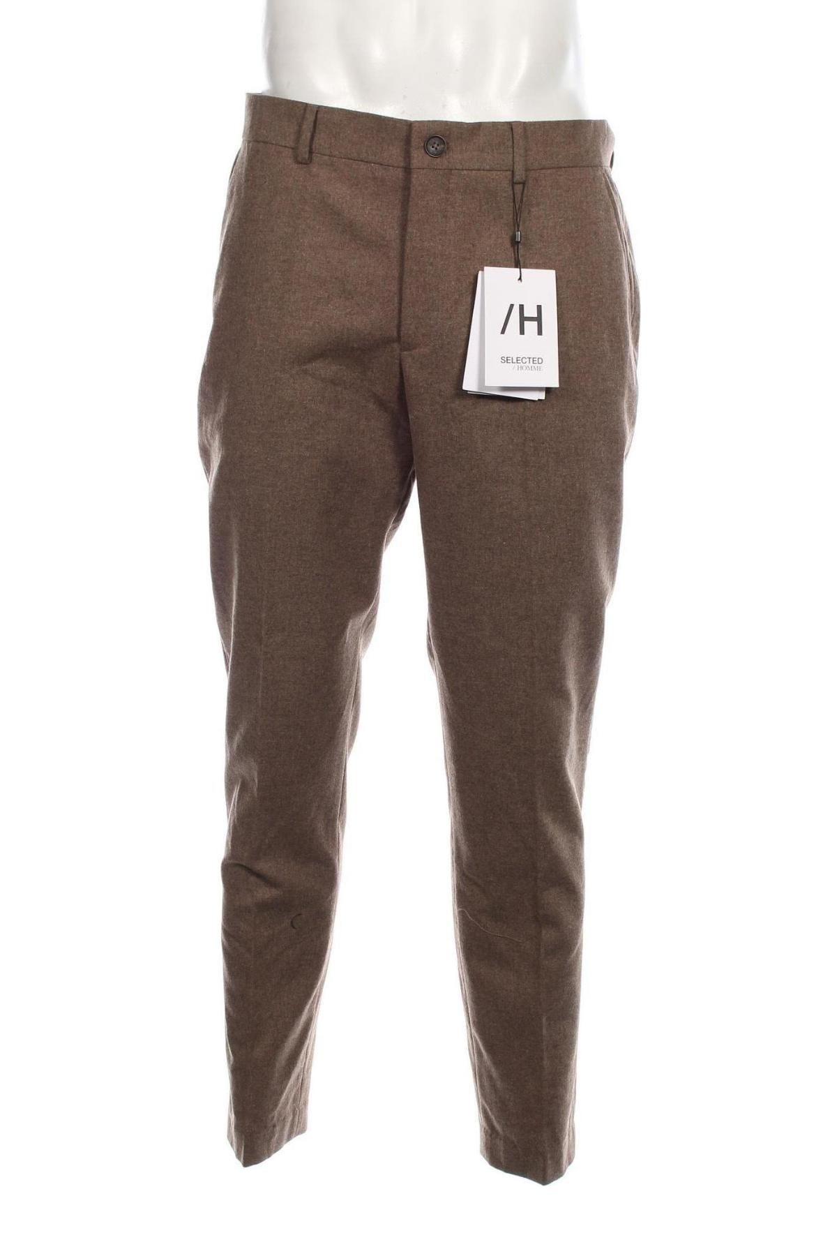 Ανδρικό παντελόνι Selected Homme, Μέγεθος L, Χρώμα Καφέ, Τιμή 25,05 €