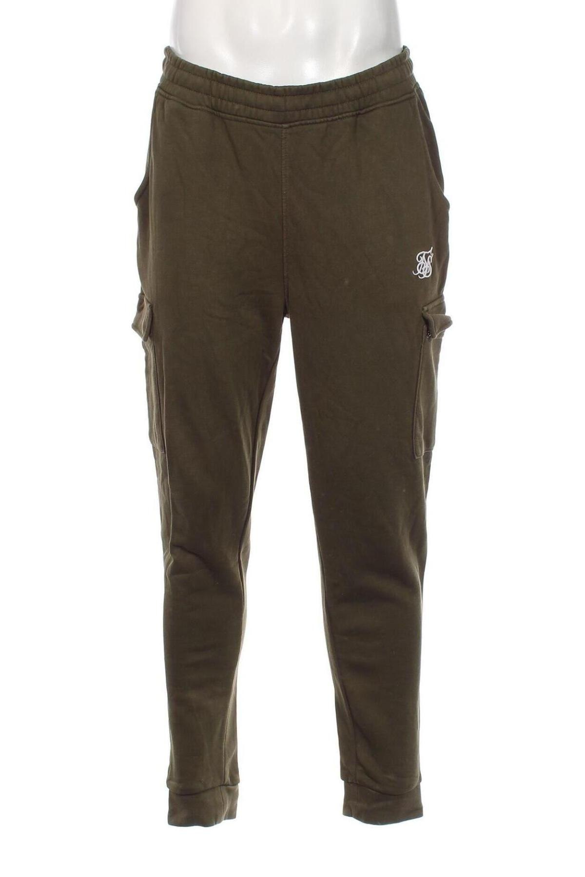 Pantaloni de bărbați SikSilk, Mărime XL, Culoare Verde, Preț 91,78 Lei