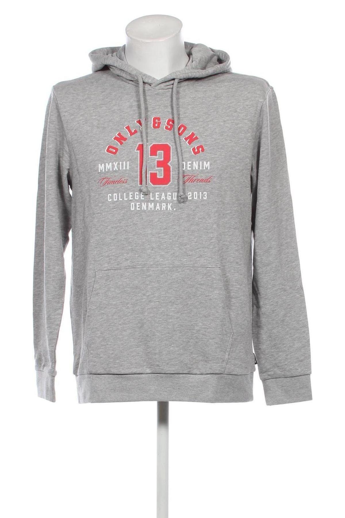 Herren Sweatshirt Only & Sons, Größe L, Farbe Grau, Preis 23,71 €