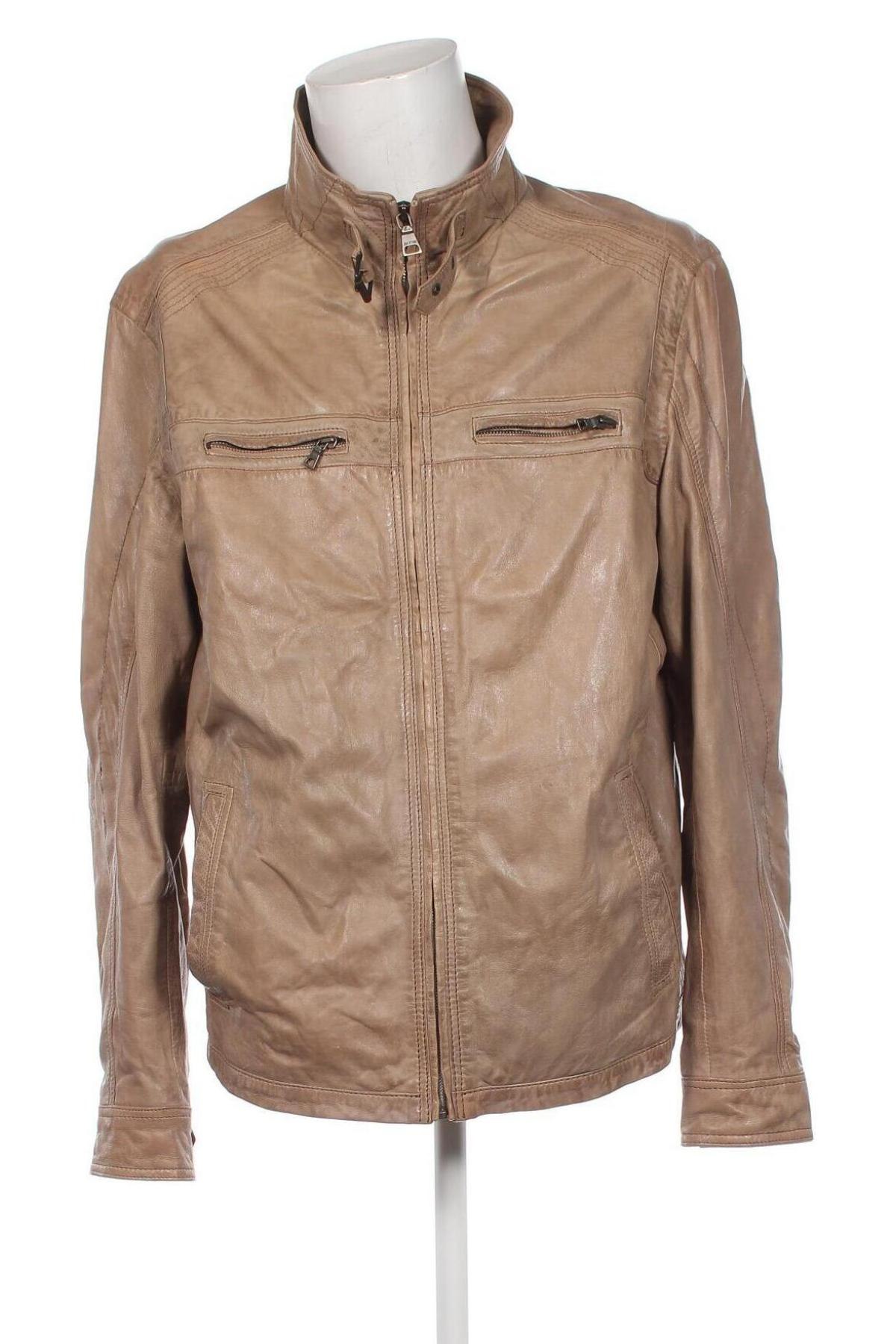 Herren Lederjacke Angelo Litrico, Größe XXL, Farbe Beige, Preis 63,29 €