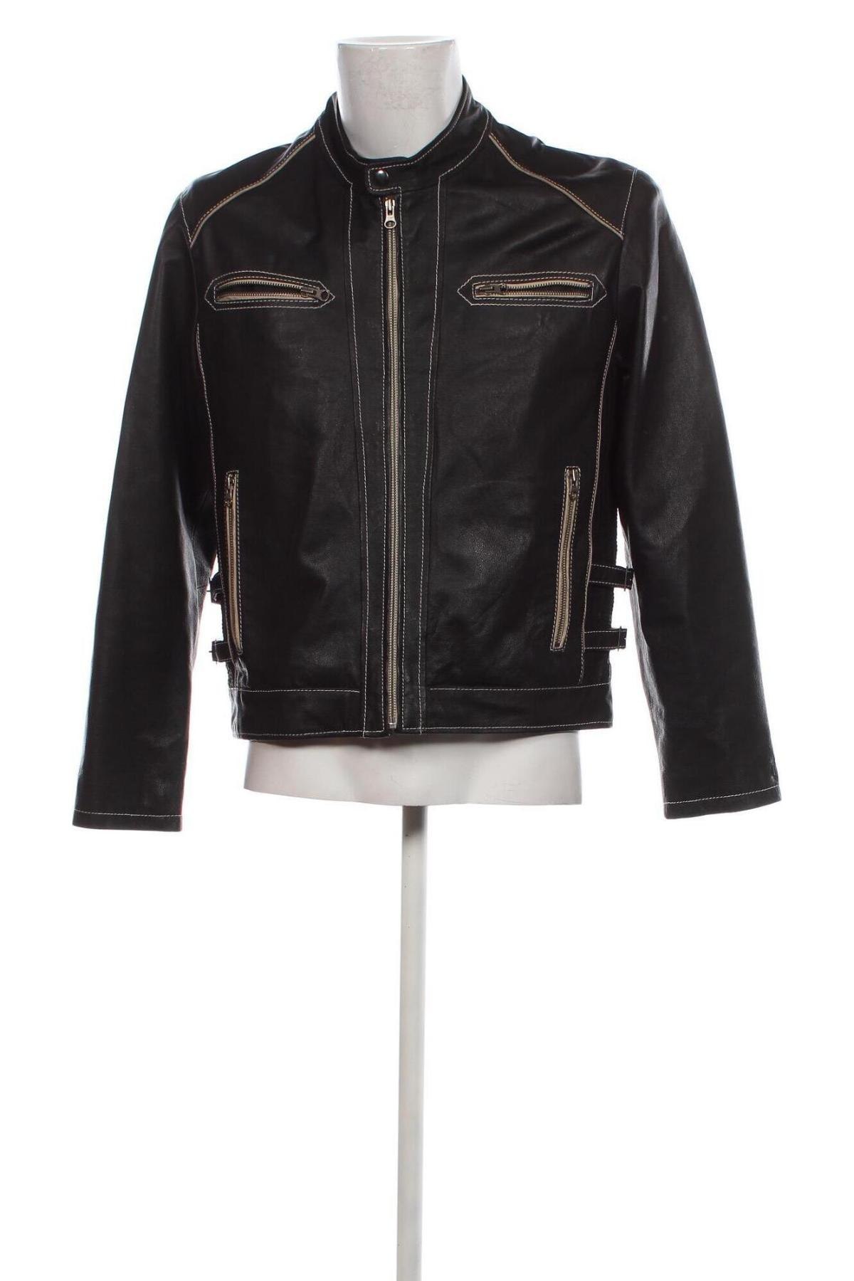 Pánská kožená bunda  Angelo Litrico, Velikost M, Barva Černá, Cena  1 450,00 Kč