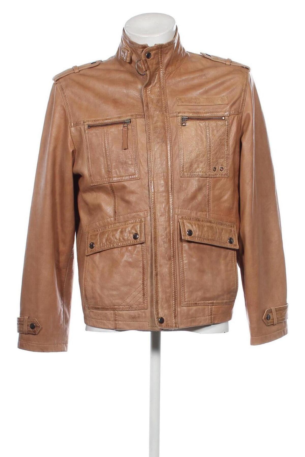 Herren Lederjacke Giorgio, Größe M, Farbe Beige, Preis € 63,29