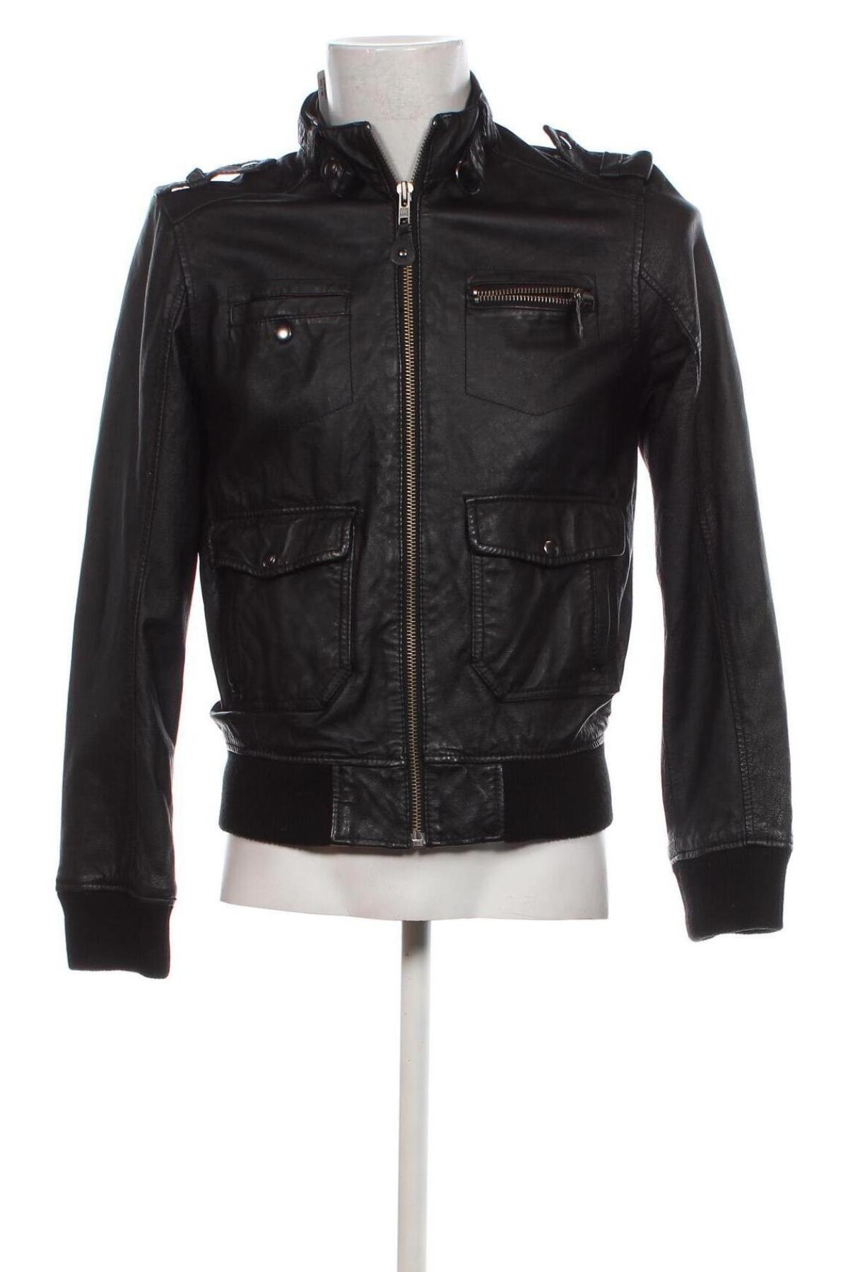 Herren Lederjacke H&M Divided, Größe M, Farbe Schwarz, Preis 63,29 €