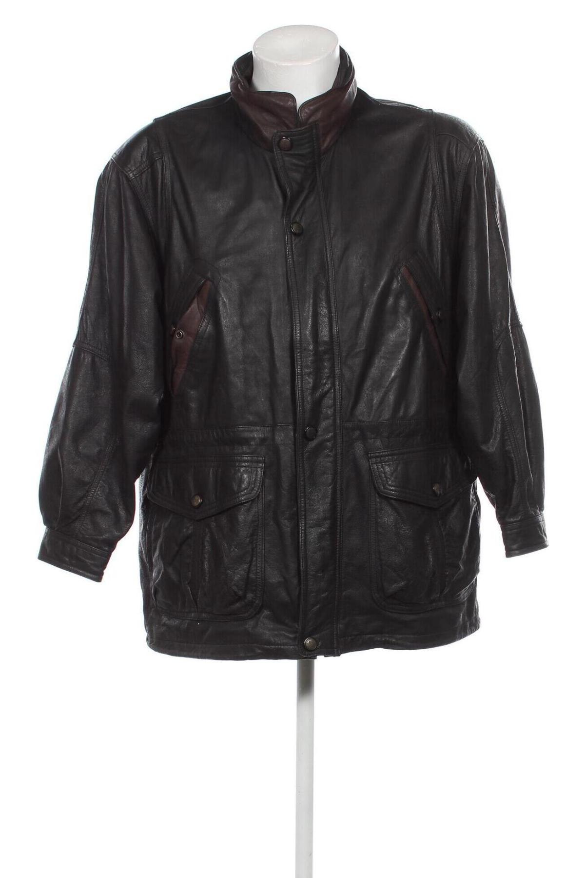 Ανδρικό δερμάτινο μπουφάν Henry Morell, Μέγεθος L, Χρώμα Μαύρο, Τιμή 62,88 €