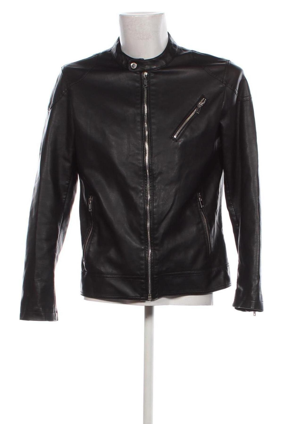 Ανδρικό δερμάτινο μπουφάν Sonny Bono, Μέγεθος L, Χρώμα Μαύρο, Τιμή 17,04 €