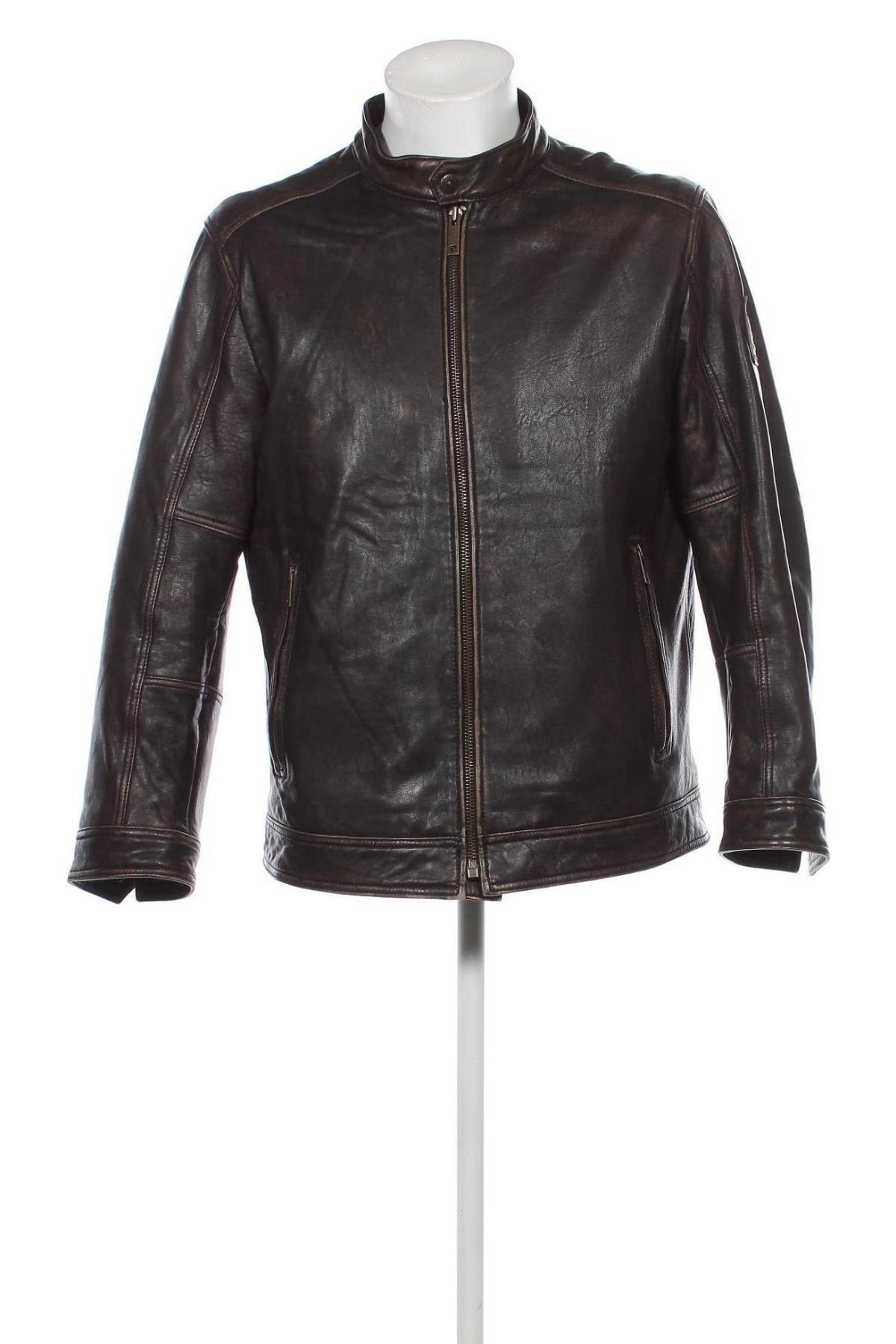 Ανδρικό δερμάτινο μπουφάν Strellson, Μέγεθος XL, Χρώμα Μαύρο, Τιμή 132,80 €