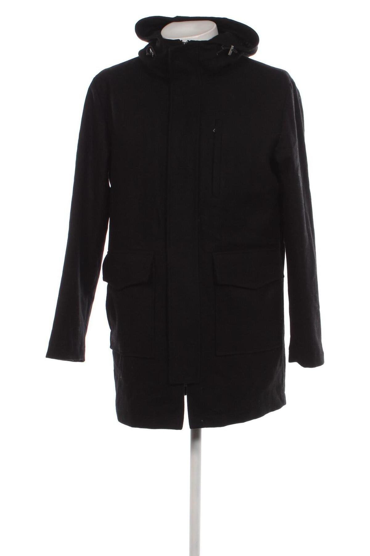 Мъжко палто Selected Homme, Размер L, Цвят Черен, Цена 182,65 лв.