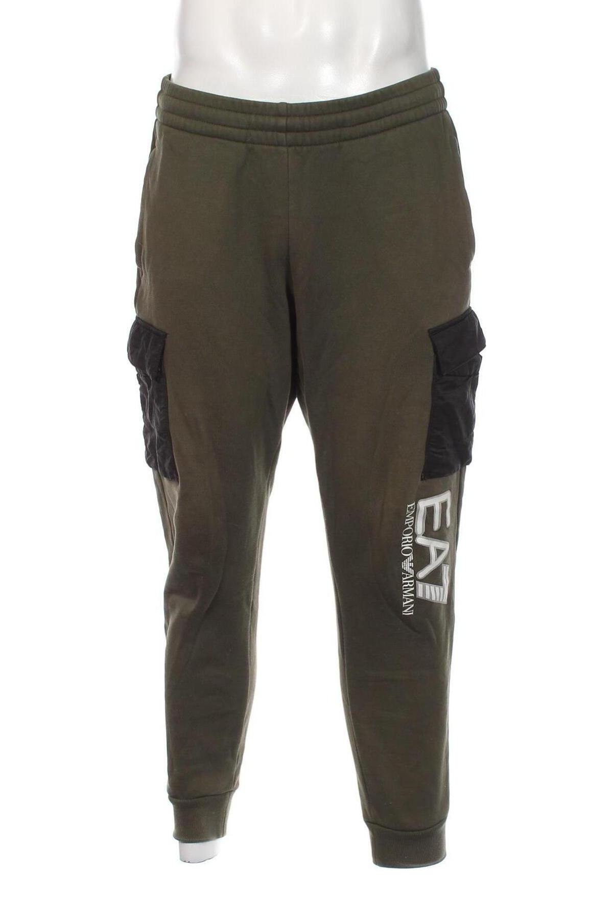 Pantaloni trening de bărbați Emporio Armani, Mărime M, Culoare Verde, Preț 460,53 Lei