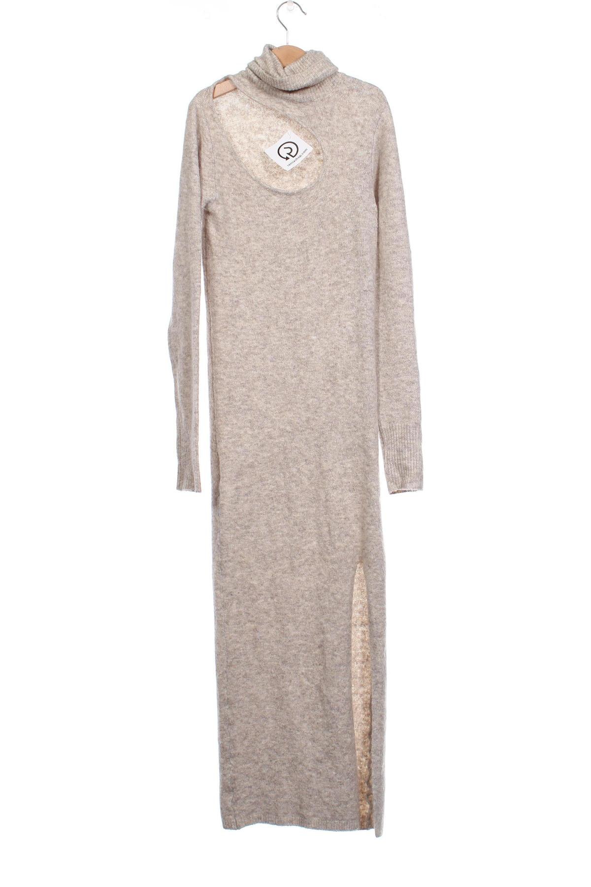 Kleid Bershka, Größe XS, Farbe Beige, Preis 8,95 €