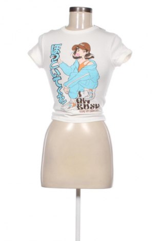 Tricou de femei Bershka, Mărime S, Culoare Alb, Preț 46,30 Lei