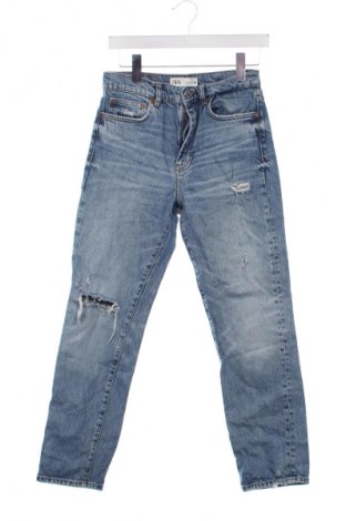 Damskie jeansy Zara, Rozmiar XS, Kolor Niebieski, Cena 88,99 zł