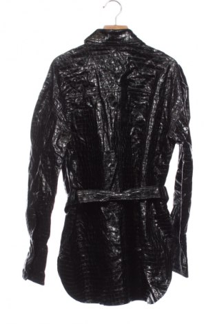 Дамско кожено яке Zara, Размер XS, Цвят Черен, Цена 41,99 лв.