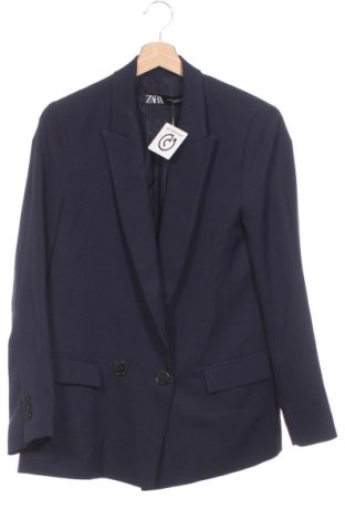 Γυναικείο σακάκι Zara, Μέγεθος XS, Χρώμα Μπλέ, Τιμή 24,55 €