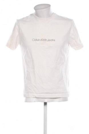 Tricou de bărbați Calvin Klein Jeans, Mărime M, Culoare Ecru, Preț 261,99 Lei