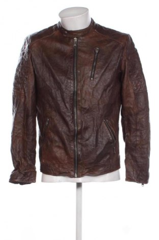 Męska skórzana kurtka Jack & Jones, Rozmiar M, Kolor Brązowy, Cena 452,99 zł