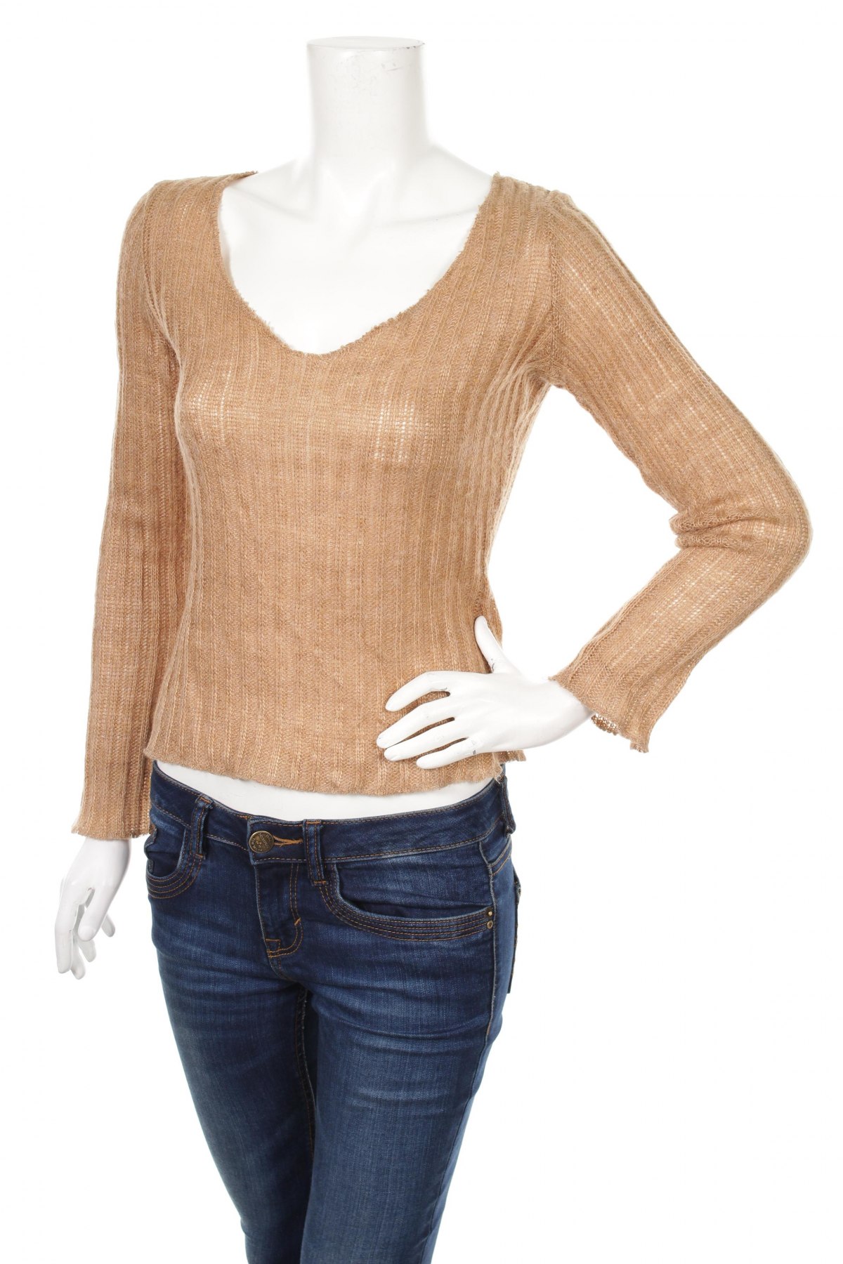 Дамски пуловер, Размер L, Цвят Кафяв, Цена 32,30 лв.
