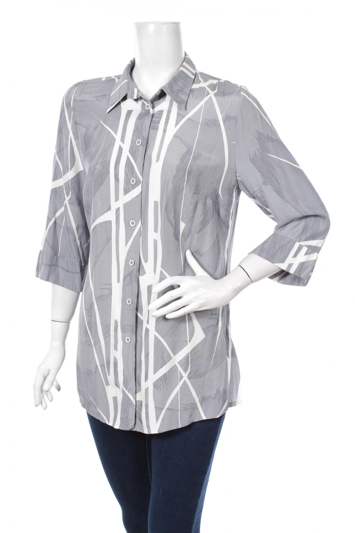 Γυναικείο πουκάμισο Blancheporte, Μέγεθος L, Χρώμα Γκρί, Τιμή 17,53 €