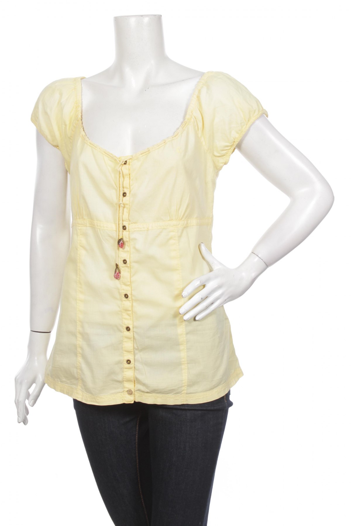 Γυναικείο πουκάμισο Campus, Μέγεθος L, Χρώμα Κίτρινο, Τιμή 9,28 €