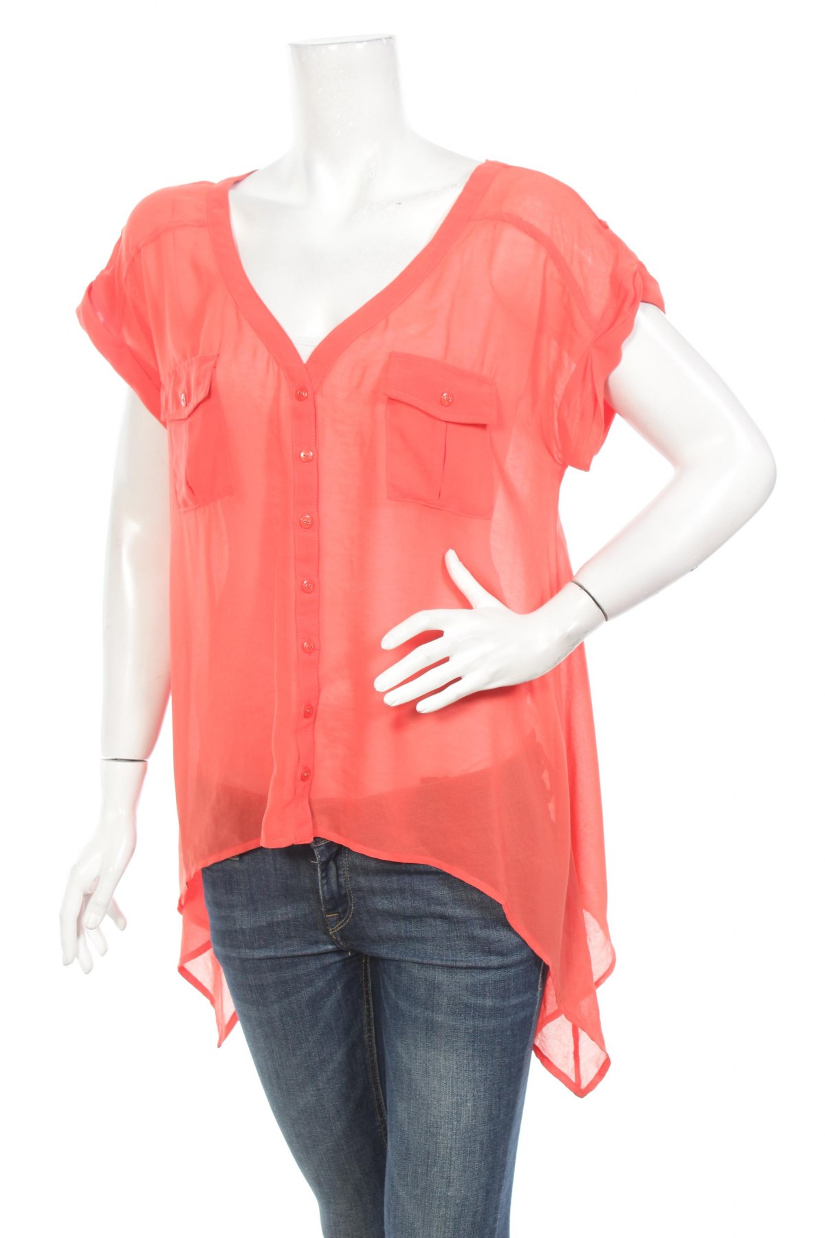 Γυναικείο πουκάμισο Double Zero, Μέγεθος M, Χρώμα Πορτοκαλί, Τιμή 11,13 €