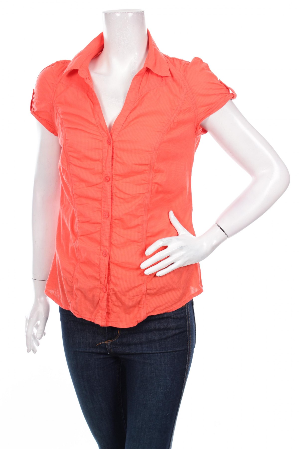 Γυναικείο πουκάμισο Flame, Μέγεθος S, Χρώμα Πορτοκαλί, Τιμή 11,13 €