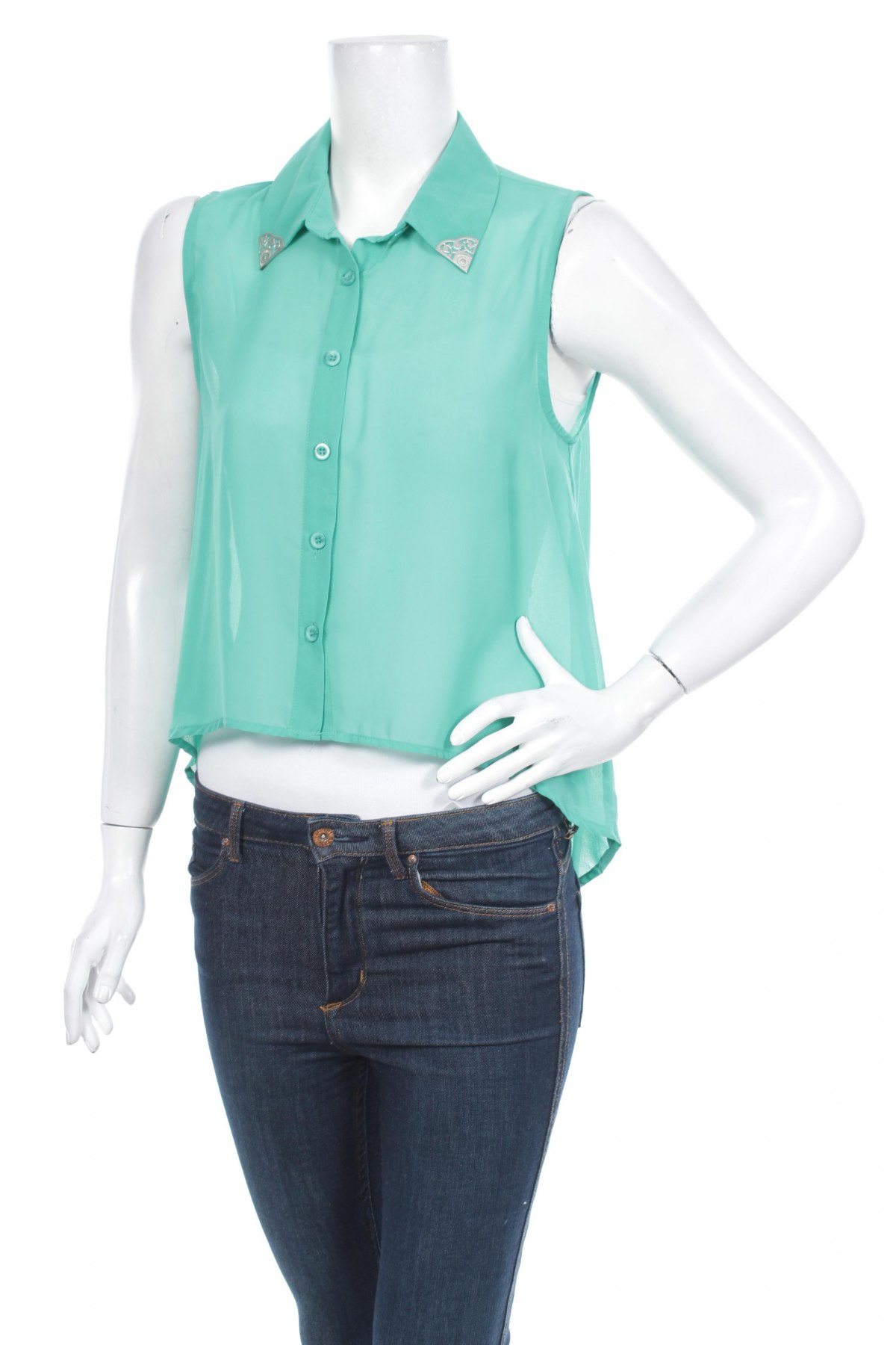 Γυναικείο πουκάμισο Forever 21, Μέγεθος M, Χρώμα Πράσινο, Τιμή 9,90 €