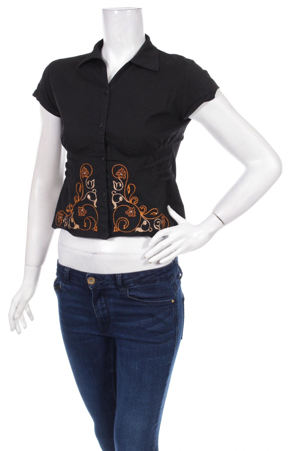 Γυναικείο πουκάμισο Marks & Spencer, Μέγεθος XS, Χρώμα Μαύρο, Τιμή 14,74 €
