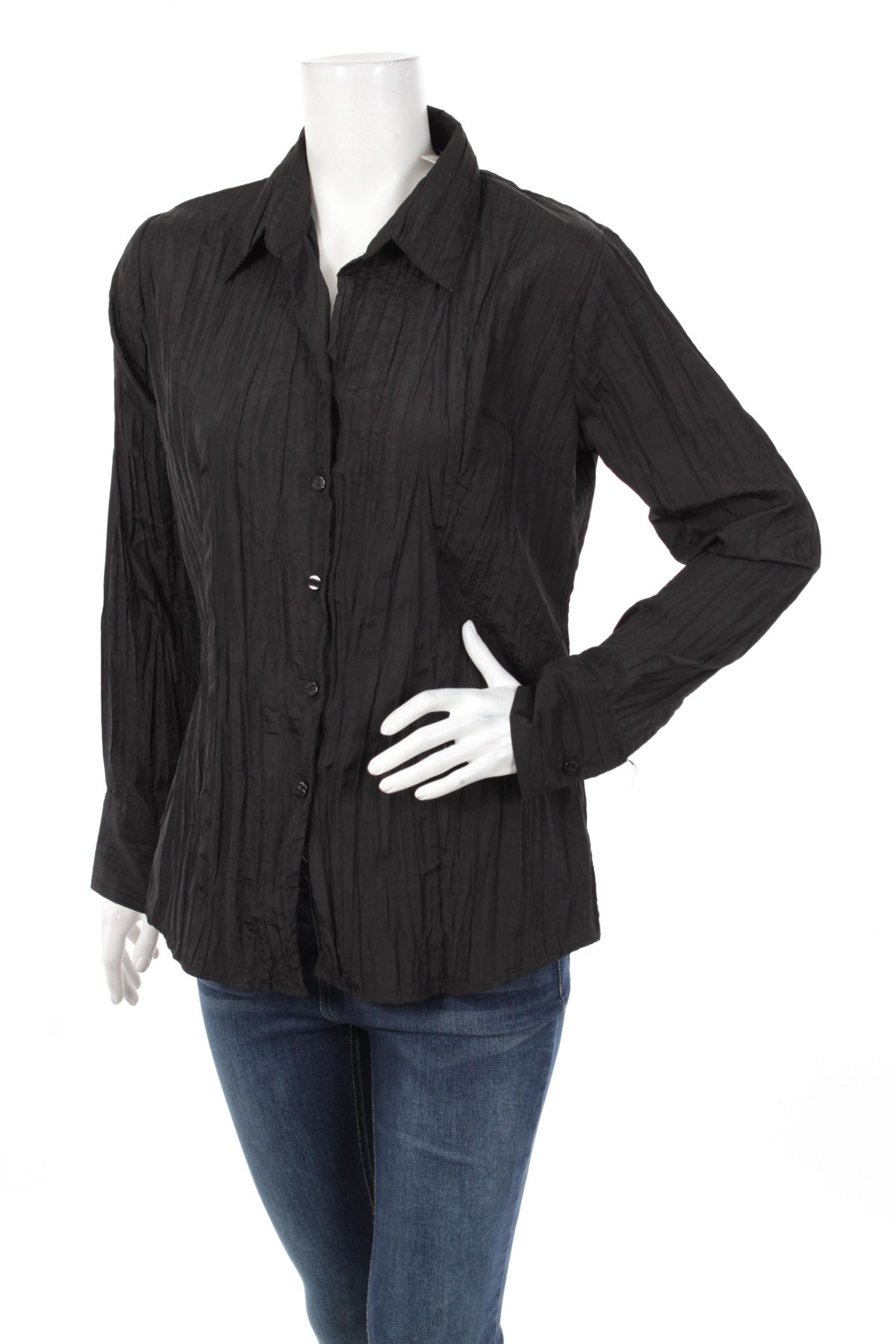 Γυναικείο πουκάμισο Okay, Μέγεθος M, Χρώμα Μαύρο, Τιμή 21,65 €