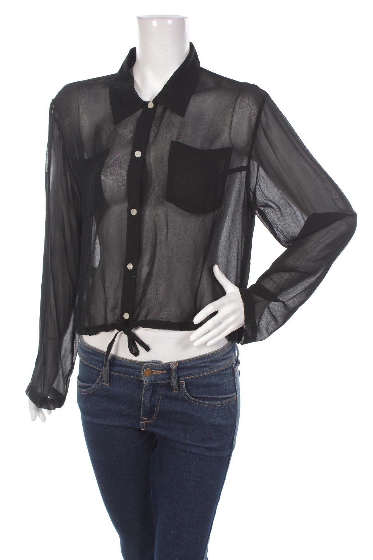 Γυναικείο πουκάμισο Tom Tailor, Μέγεθος M, Χρώμα Μαύρο, Τιμή 21,03 €