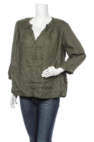 Γυναικεία μπλούζα Adagio, Μέγεθος XL, Χρώμα Πράσινο, Λινό, Τιμή 16,05 €