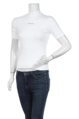 Damen Shirt Calvin Klein Jeans, Größe S, Farbe Weiß, 94% Baumwolle, 6% Elastan, Preis 39,36 €