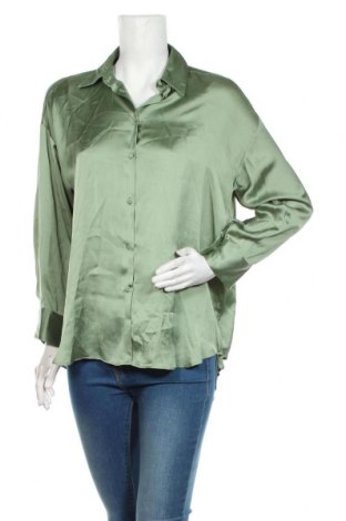 Γυναικείο πουκάμισο Zara, Μέγεθος M, Χρώμα Πράσινο, Πολυεστέρας, Τιμή 15,14 €