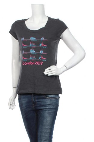 Damski T-shirt London, Rozmiar S, Kolor Szary, 95% bawełna, 5% elastyna, Cena 34,55 zł