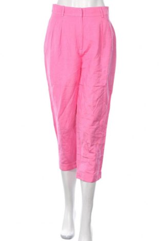 Damskie spodnie Love Bonito, Rozmiar S, Kolor Różowy, 55% len, 45% wiskoza, Cena 56,13 zł