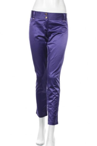 Damskie spodnie Motivi, Rozmiar L, Kolor Fioletowy, 65% poliester, 30% bawełna, 5% elastyna, Cena 50,38 zł