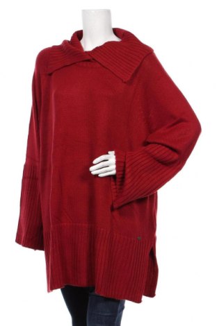 Дамски пуловер Sheego, Размер 4XL, Цвят Червен, Акрил, Цена 89,25 лв.