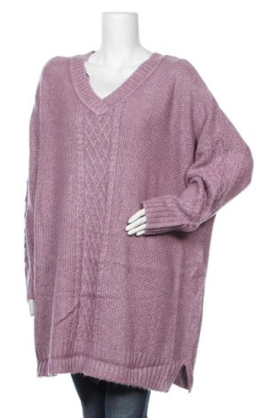 Дамски пуловер Sheego, Размер 5XL, Цвят Лилав, 50% вълна, 50% акрил, Цена 96,75 лв.