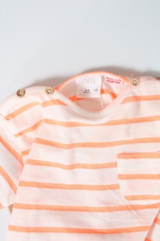Детска блуза Zara, Размер 3-6m/ 62-68 см, Цвят Оранжев, 88% памук, 12% полиестер, Цена 8,70 лв.