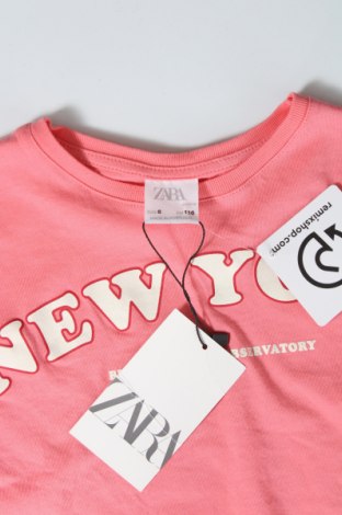 Детска блуза Zara, Размер 4-5y/ 110-116 см, Цвят Розов, Памук, Цена 21,75 лв.