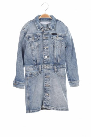 Детска рокля Calvin Klein Jeans, Размер 4-5y/ 110-116 см, Цвят Син, 99% памук, 1% еластан, Цена 81,27 лв.
