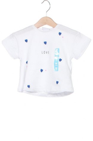 Детска тениска Zara, Размер 3-6m/ 62-68 см, Цвят Бял, Памук, Цена 21,75 лв.