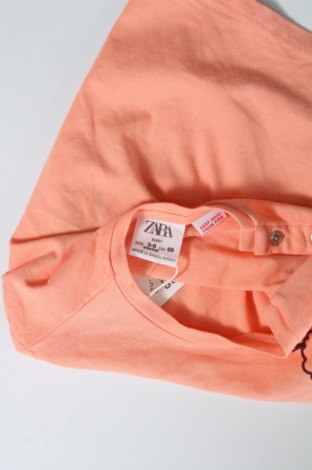 Детска тениска Zara, Размер 3-6m/ 62-68 см, Цвят Оранжев, Памук, Цена 5,22 лв.